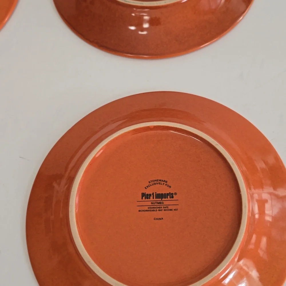 New Pier 1 Imports Set Of 4 Salad Plates Stoneware Nutmeg